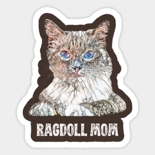 Ragdoll Mom - Ragdoll Cat Mom Design Sticker